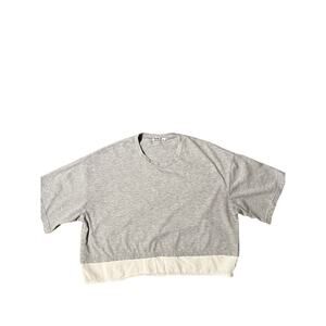 71. SHE X Gray Short Sleeve Crop With White Trim O/S